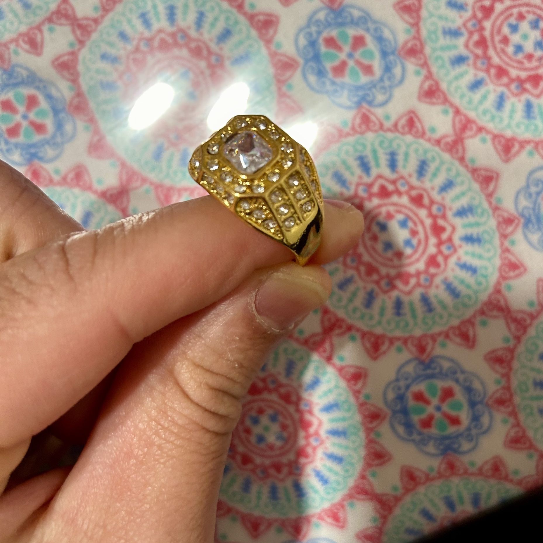 10k gold plated Ring with CZs size 9.5 