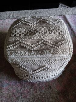 Nice Round Woven Pouf Ottoman.
