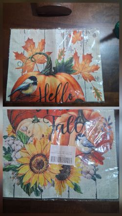 Fall Decor, Flag and Tin for Flowers, etc