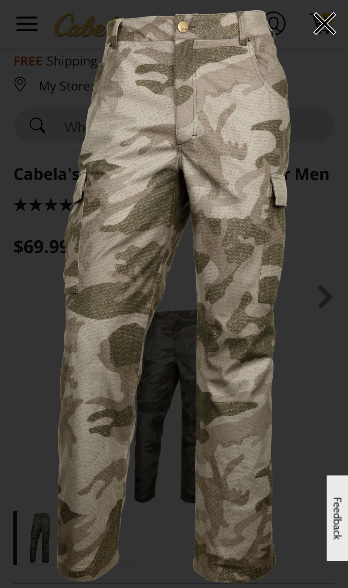 Men’s Cabela’s Microtex Classic Camo Pants