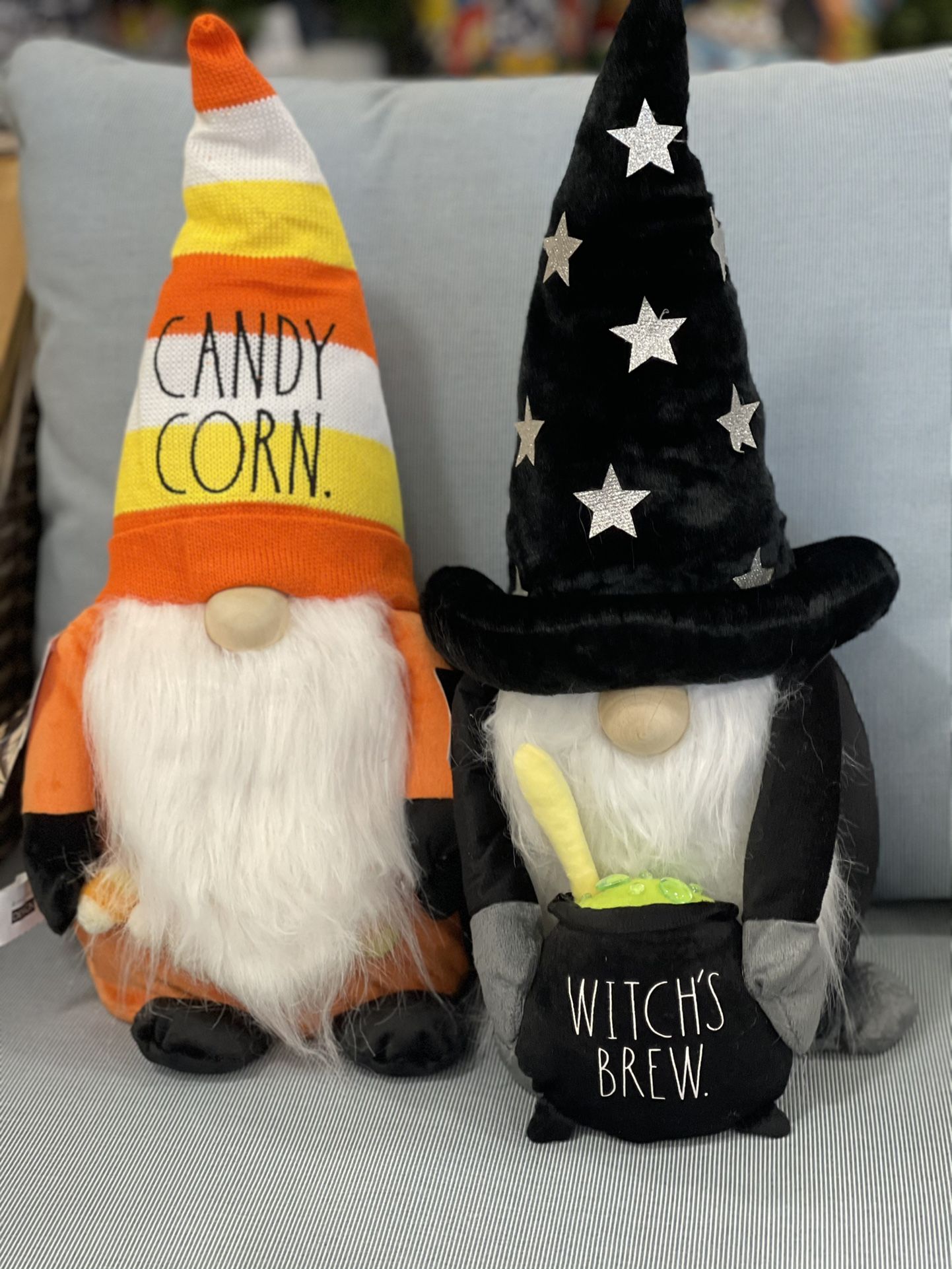 Rae Dunn Candy Corn & Witch's blow gnomes set of 2