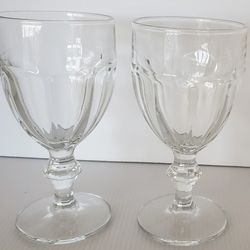 Set of 2 Libbey Gibraltar DURATUFF Crystal Clear iced Tea Clear Wine Glass VTG
