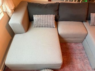 Ikea Jattebo Light Gray Sectional Sofa with Chaise