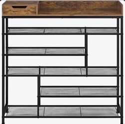 24 Pair Shoe Rack 6-Tier for Footwear Book Flowerpots with Storage Box