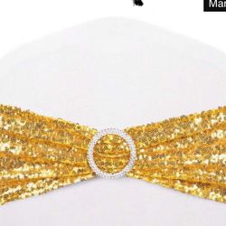 Gold Sequin Chair Bands