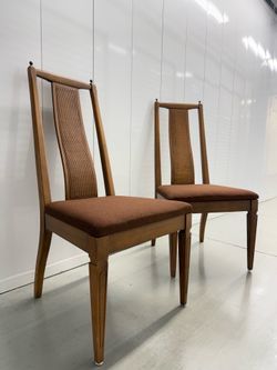 Vintage 60’s MCM High-Back Cane Dining Chairs - Set of 4 - Newly Restored