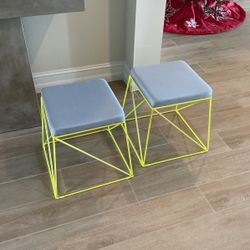 Small Modern Yellow and Grey Stools/Chairs