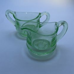 Glass Cream And Sugar Set