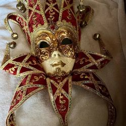  Huge 24” BALO COLOC Venetian Papier Mache Mardi Gras Mask