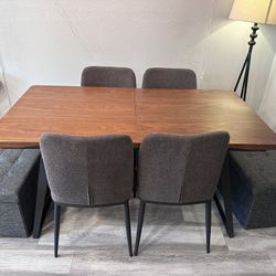 Beautiful Wood Dining Table With Dining Chairs And Dining Benches