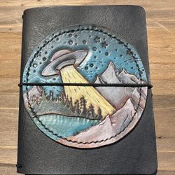 Pocket Field Notes Size Wide Travelers Notebook Handtooled Leather