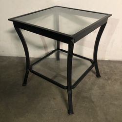 Side Table Iron and Glass 23”H x 20” W x 20” D (square)