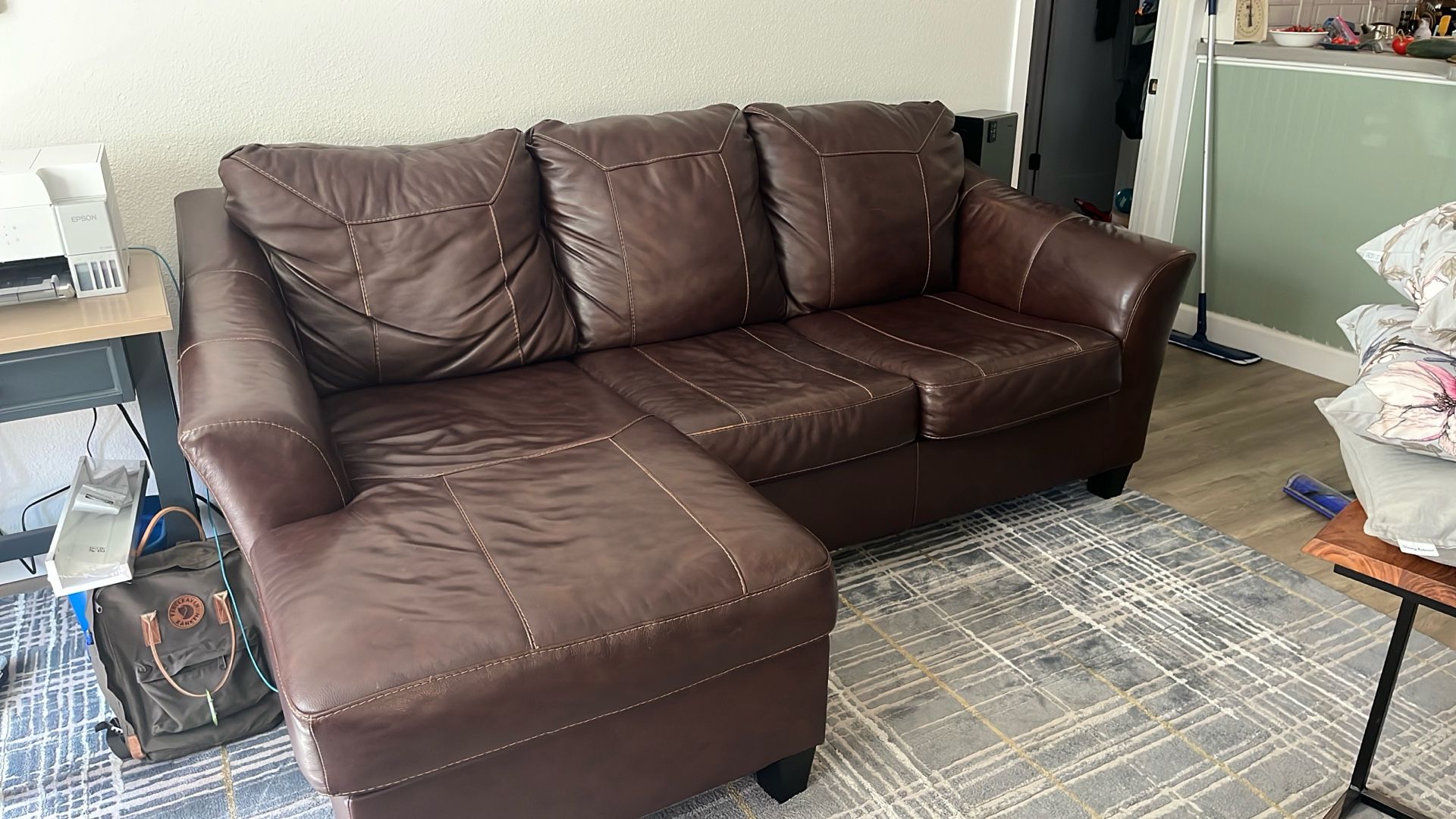 Ashley Leather Couch 