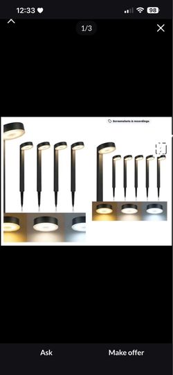 12 pack Upgraded Solar Pathway Lights Outdoor Waterproof 3 Color Temperature Solar Garden Lights (Warm /Neutral /Cool White), Enhanced Brightne