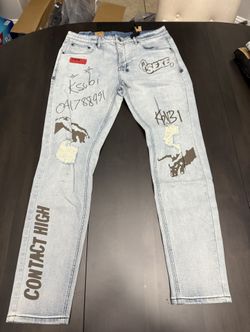 Ksubi Van Winkle “Contact High” Graffiti Light Wash Jeans
