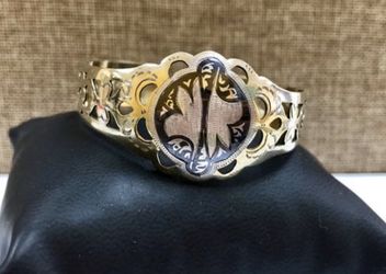 Vintage Russian 875 Glided Silver Niello Cuff Bracelet!!