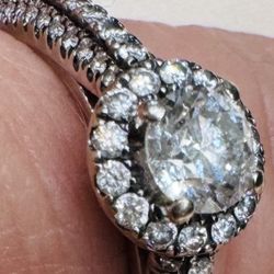 Vera Wang Diamond Engagement Ring w/ Accents 14K White Gold