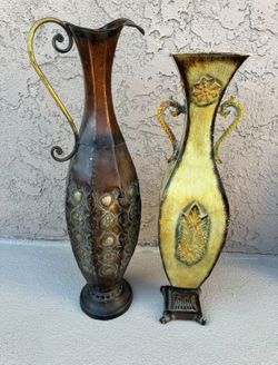 Two Metal Vases 
