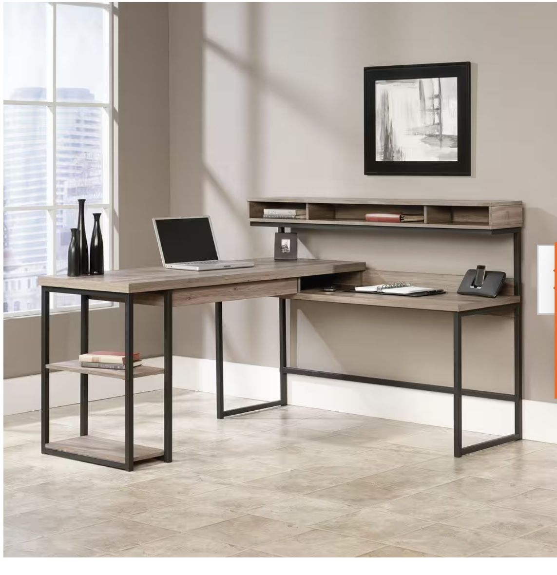 L-shaped Desk (oak gray)