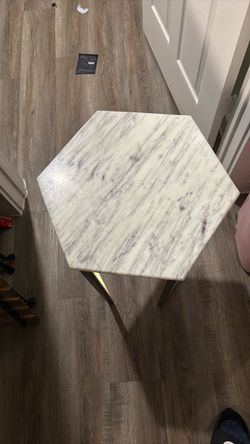 Hexagonal Marble Top Side Table