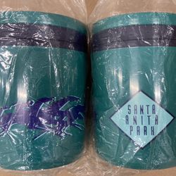 Set of TWO (2) SANTA ANITA PARK Cooler Jugs - Never Used, Still New in Original Wrapper / Perfect for Summer Del Mar Thoroughbred Club Racing Season 