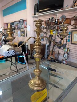 Brass Three Arm Candelabra Taper Candle Holder Traditional Decor Display Tabletop