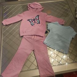 Toddler girls tracksuit Set with Blue T-Shirt