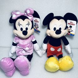 New Disney Junior Mickey & Minnie Mouse Set Clubhouse Series Plush Dolls