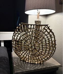 Large Gold Metal Vase/Art Decor