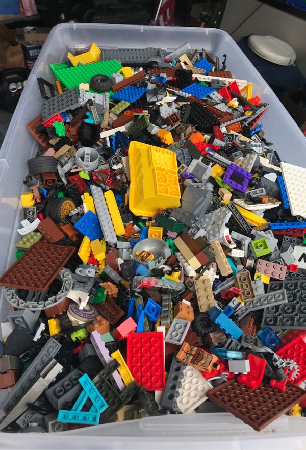 large bin of legos