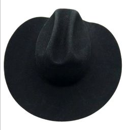 WT Flea Style Rider Black Wool Cowboy Western Hat Size 59 L Horseshoe Stamp