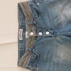 Blue Embroidered Jeans Kids