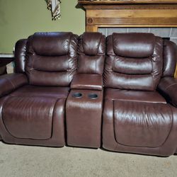 Leather Love Seat Couch