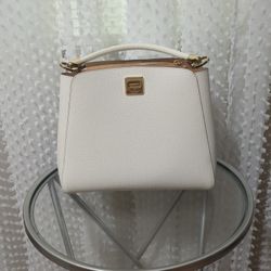 White Top Handle Purse 