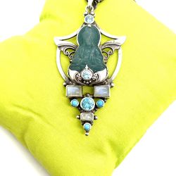 Sterling Jade Buddha Necklace 