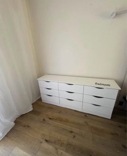 White 9 drawer dresser