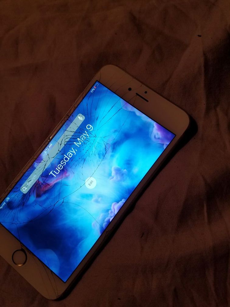 Iphone 6s plus 16gb.. Lightly cracked screen everything still works. $150 for part cost only $20 to replace