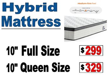10" Hybrid Rolled up Mattress