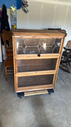 Sweet three shelf display case for dolls or stuffed animals