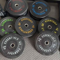 New 370lb olympic bumper plate weight set 