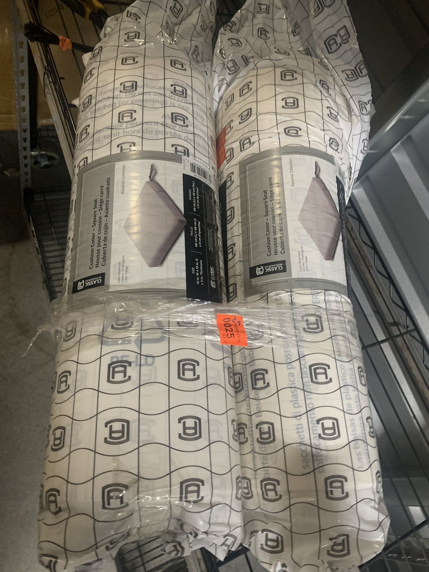 Outdoor Square Corner Chair Cushions 19"x19"x3" Set Of 2