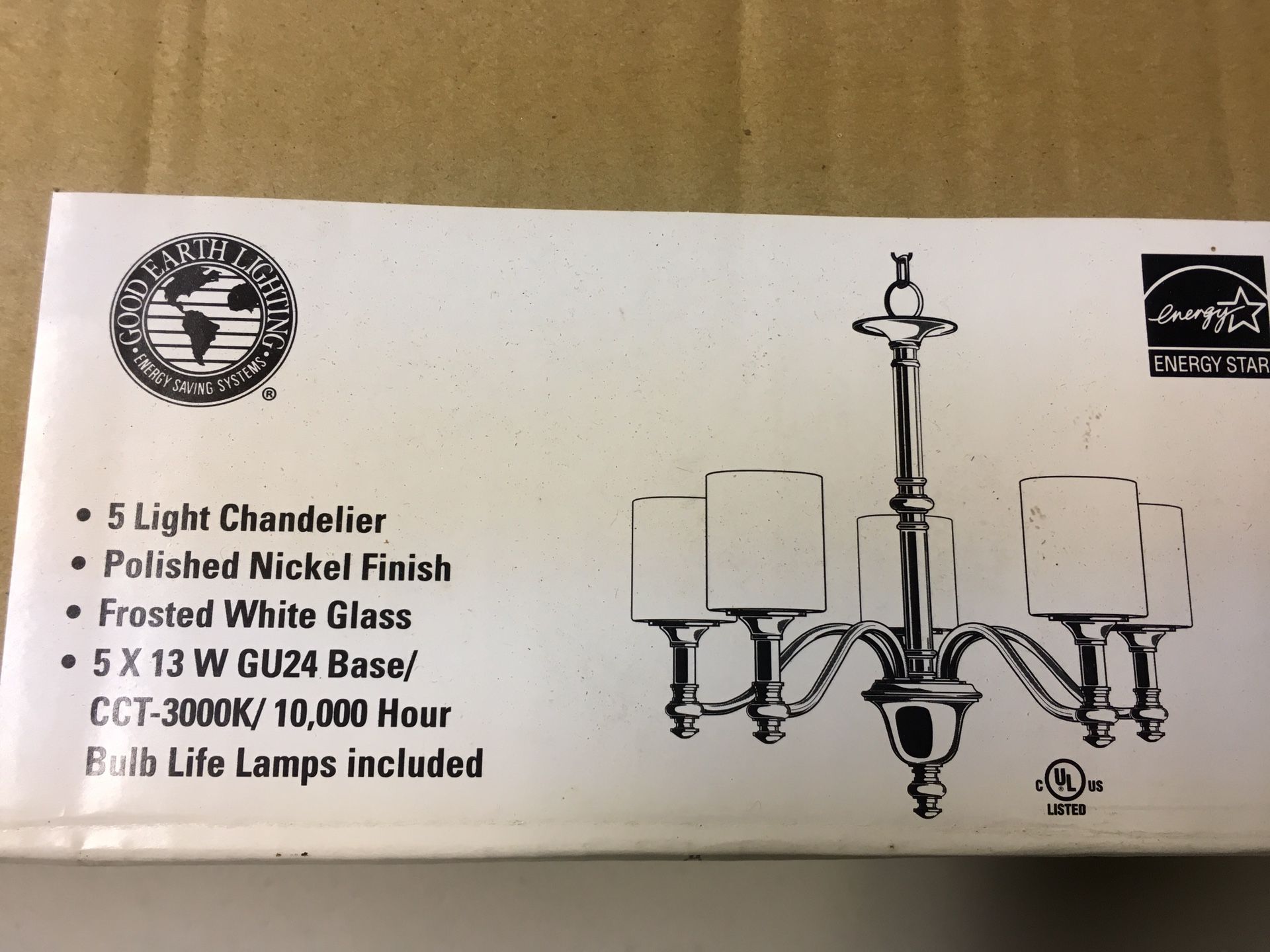 Chandelier - brand new in box good earth 5 lamp
