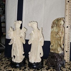 Vintage Chinese carved figures 