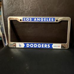 Los Angeles Dodgers Blue Inlaid Chrome License Plate Frame (1)