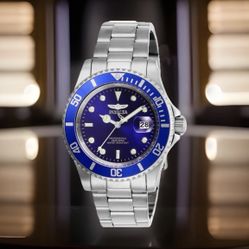 Invicta Pro Diver 40 MM  Watch Blue Dial, Stainless Steel, Uni-Directional Bezel