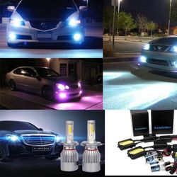 Hid Conversion Kit . Led Headlight Lights Bulb - 360 Beam Pattern - Lights For Fog Light High Beam Low Beam Honda Accord To Chevy Impala Malibu Civic