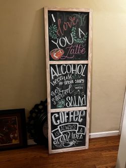 Decorative Door / Wooden ChalkBoard Sign / Coffee Sign