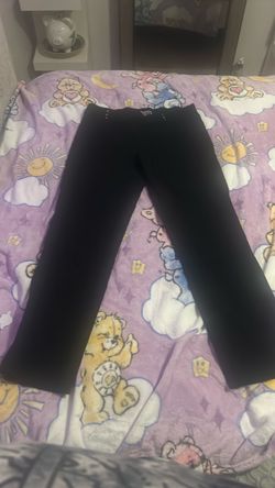 Black Dress Pants with Belt Buckle