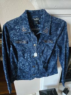 Erika Denim Jacket with Rhinestone Detail