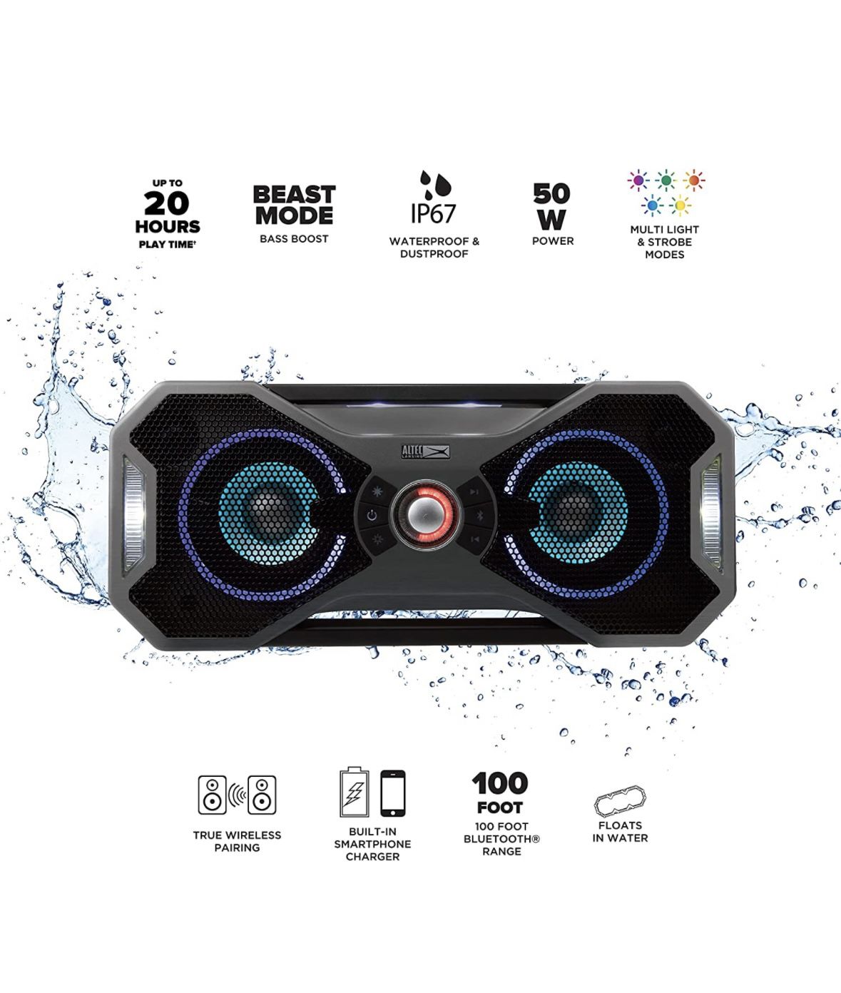 Brand New Unopened Altec Lansing Mix 2.0 - Waterproof Portable Bluetooth Speaker with Strong Bass
